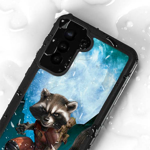 Marvel Rocket and Baby Groot Cosmic Bond Galaxy S24 Waterproof Case